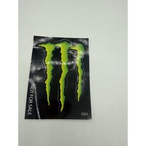 MONSTER DECAL Energy Drink Logo Sticker Green Black Controversy 5 X 3.75 NEW!